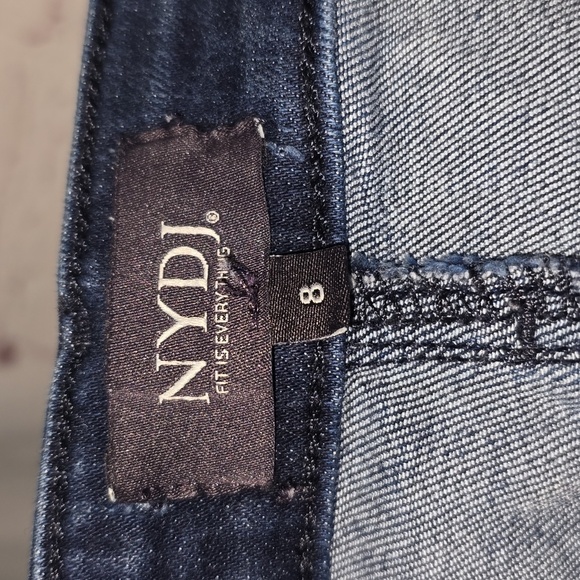 NYDJ Sheri Slim Jeans Style# MDNM2034 Lift Tuck Dark Denim Rinse Wash Size 8 - Picture 8 of 15